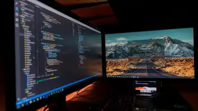 auto blog content creator 10 two black flat screen computer monitors