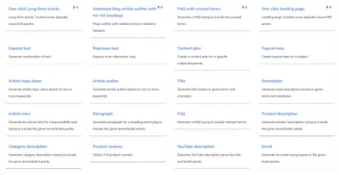 neuronwriter review 16 Neuronwriter's AI templates